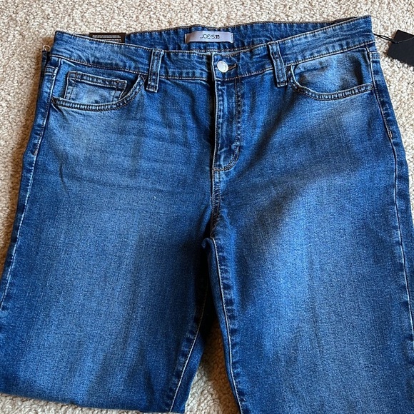 Joe’s Jeans Lara Mid Rise Raw Hem straight ankle jean denim blue pants size 31 - Picture 4 of 9